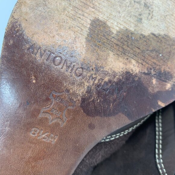 Antonio Melani Bailey Brown Suede/Leather Inlay Western Ankle Boots Women SZ 8.5 - Picture 6 of 12